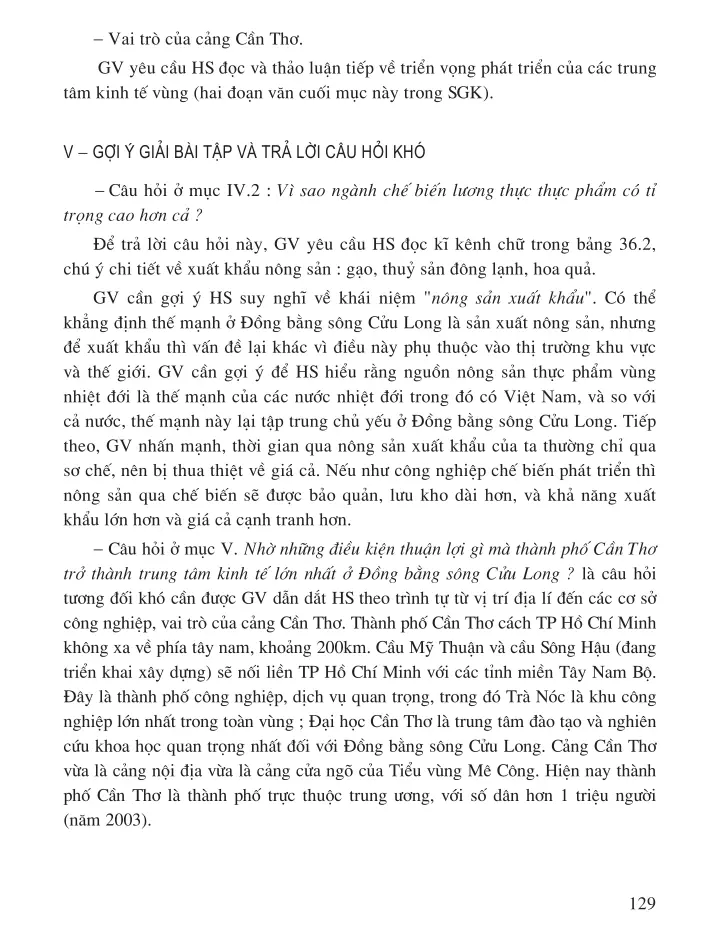 Bài 36: Vùng Đồng bằng sông Cửu Long (tiếp theo)